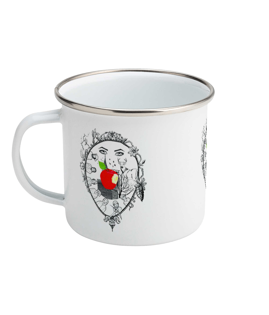 Snow White Enamel Mug by Francesca Calabrò