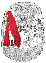 Load image into Gallery viewer, Little Red Riding Hood Framed Poster by Francesca Calabrò