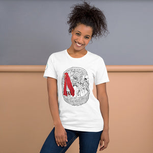 Little Red Riding Hood Short-Sleeve Unisex T-Shirt by Francesca Calabrò