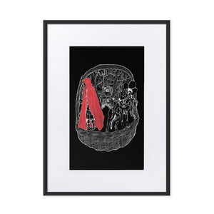 Little Red Riding Hood On Black Framed Poster by Francesca Calabrò