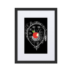 Snow White On Black Framed Poster by Francesca Calabrò