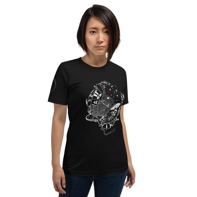 Alice In Wonderland Black Short-Sleeve Unisex T-Shirt by Francesca Calabrò