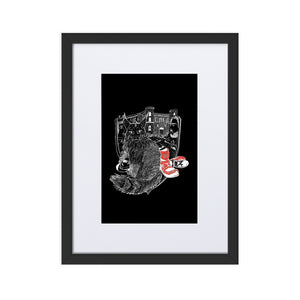 Puss In Boots On Black Framed Poster by Francesca Calabrò