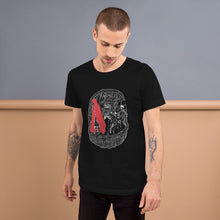 Load image into Gallery viewer, Little Red Riding Hood Black Short-Sleeve Unisex T-Shirt by Francesca Calabrò