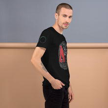 Load image into Gallery viewer, Little Red Riding Hood Black Short-Sleeve Unisex T-Shirt by Francesca Calabrò