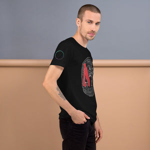 Little Red Riding Hood Black Short-Sleeve Unisex T-Shirt by Francesca Calabrò