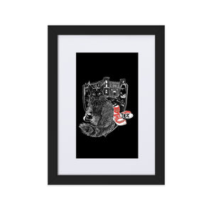 Puss In Boots On Black Framed Poster by Francesca Calabrò