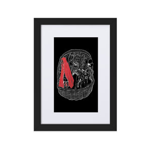 Little Red Riding Hood On Black Framed Poster by Francesca Calabrò