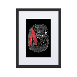 Little Red Riding Hood On Black Framed Poster by Francesca Calabrò