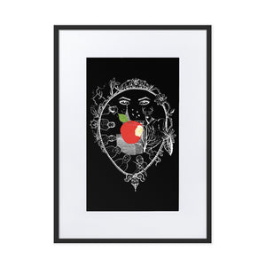 Snow White On Black Framed Poster by Francesca Calabrò