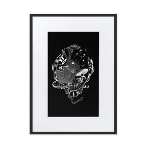 Alice In Wonderland On Black Framed Poster by Francesca Calabrò