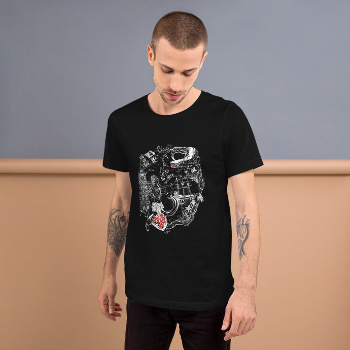 Peter Pan Black Short-Sleeve Unisex T-Shirt by Francesca Calabrò