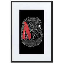 Load image into Gallery viewer, Little Red Riding Hood On Black Framed Poster by Francesca Calabrò