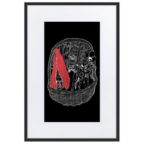 Little Red Riding Hood On Black Framed Poster by Francesca Calabrò